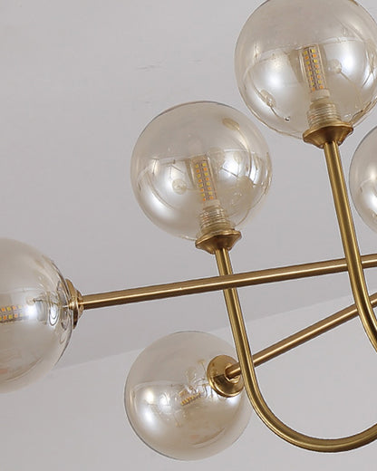 WOMO Glass Globe Brass Arm Chandelier-WM2255