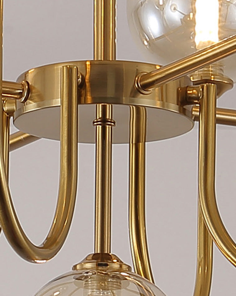 WOMO Glass Globe Brass Arm Chandelier-WM2255