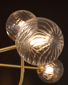 WOMO Glass Globe Brass Arm Chandelier-WM2255