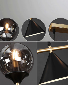 WOMO Linear Glass Globe Chandelier-WM2257