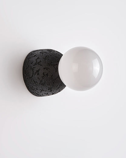 WOMO White & Black Glass Globe Wall Sconce-WM6103