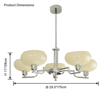 WOMO 1920s Milk Glass Chandelier-WM2301