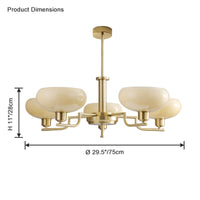 WOMO 1920s Milk Glass Chandelier-WM2301