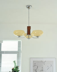 WOMO Swoop Arm Milk Glass Chandelier-WM2302