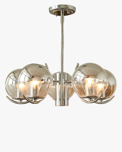 WOMO 1920s Chrome Glass Chandelier-WM2306