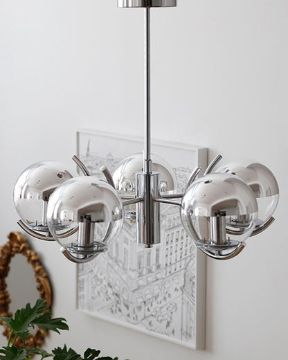 WOMO 1920s Chrome Glass Chandelier-WM2306