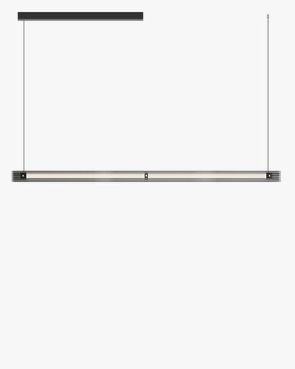 WOMO Black Ribbed Glass Linear Pendant Light-WM2308