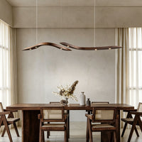 WOMO Wood Wave Linear Pendant Light-WM3264