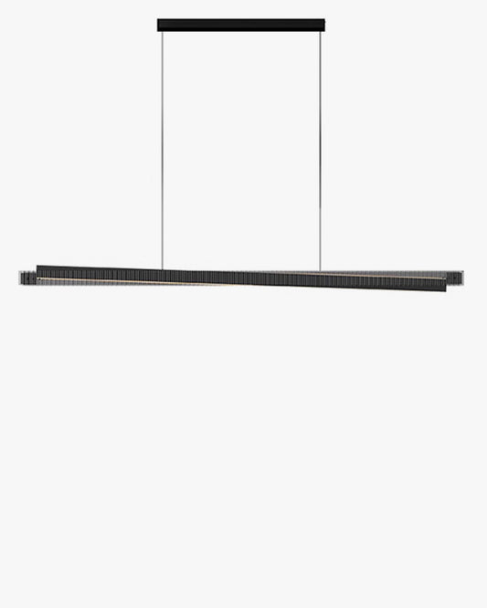 WOMO Black Fluted Glass Linear Pendant Light-WM2310