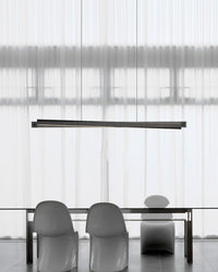WOMO Black Fluted Glass Linear Pendant Light-WM2310
