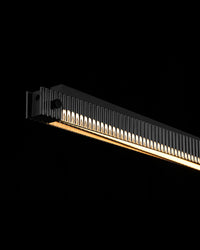 WOMO Black Fluted Glass Linear Pendant Light-WM2310