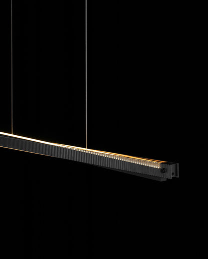 WOMO Black Fluted Glass Linear Pendant Light-WM2310