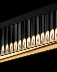 WOMO Black Fluted Glass Linear Pendant Light-WM2310