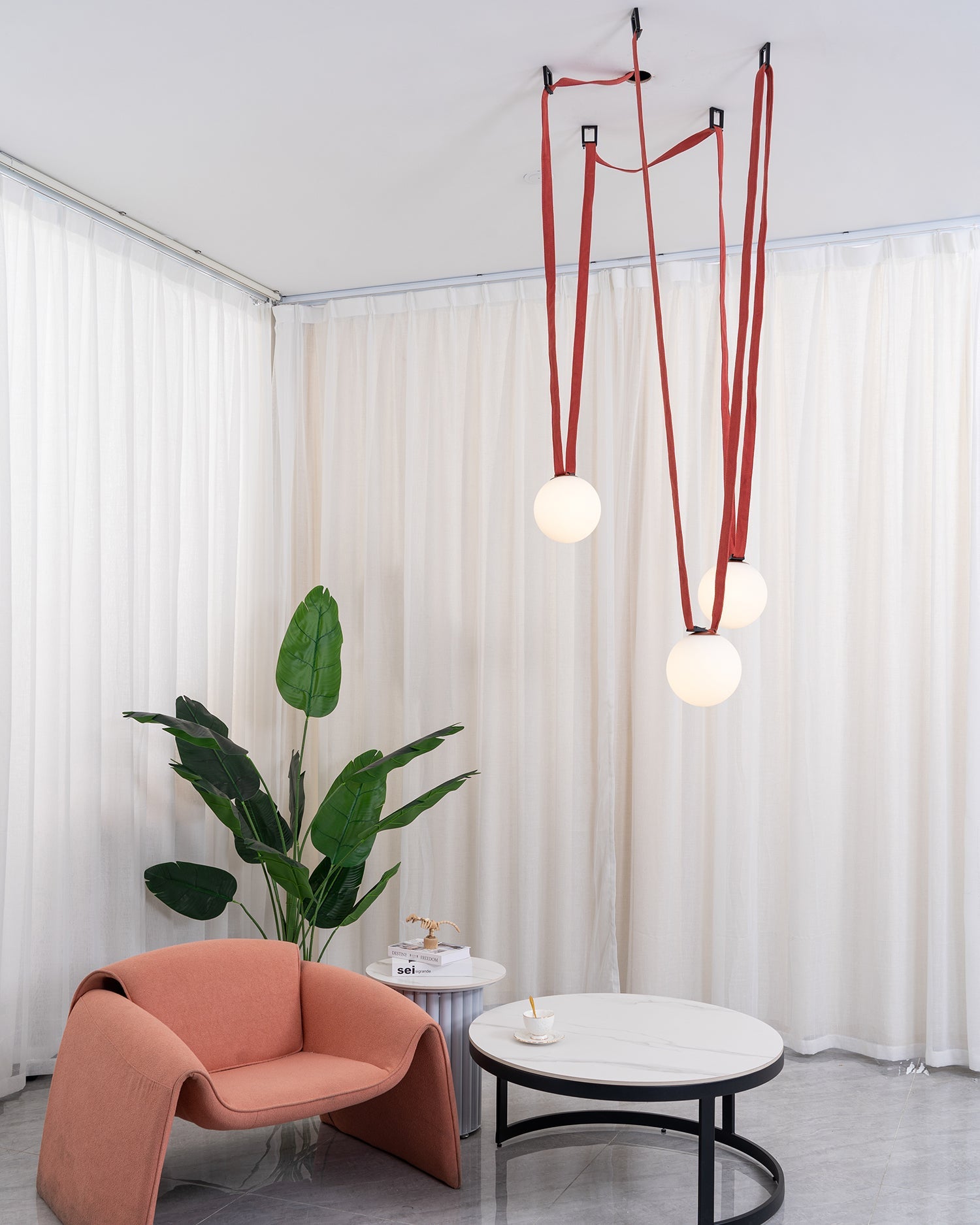 WOMO Globe Leather Pendant Light-WM2311