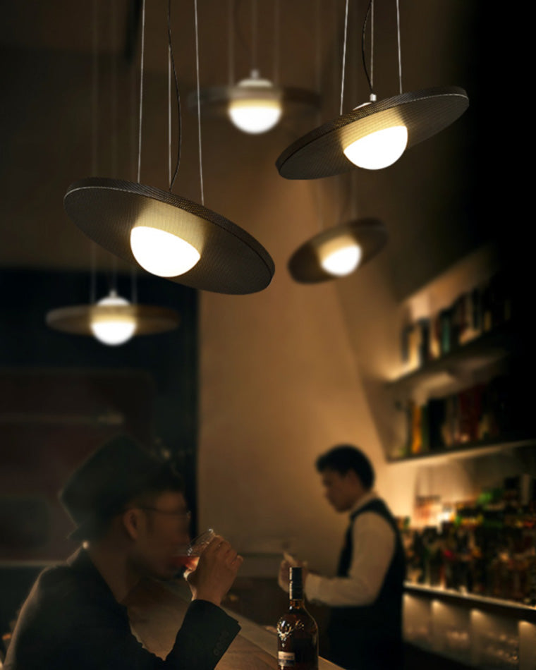 WOMO Black Disc Pendant Light-WM2324