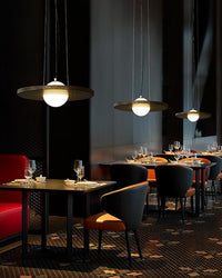 WOMO Black Disc Pendant Light-WM2324