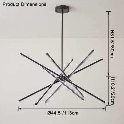 WOMO Brass Stick Led Chandelier-WM2330