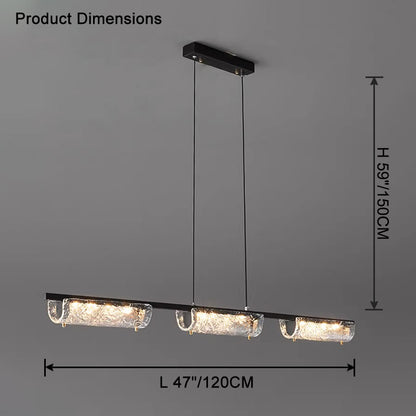 WOMO Black Linear Pendant Light-WM2331