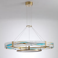 WOMO Enamel Round Brass Chandelier-WM2335