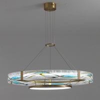 WOMO Enamel Round Brass Chandelier-WM2335