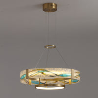 WOMO Enamel Round Brass Chandelier-WM2335