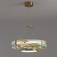 WOMO Enamel Round Brass Chandelier-WM2335