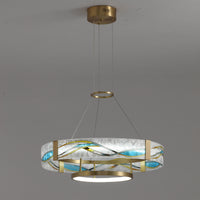 WOMO Enamel Round Brass Chandelier-WM2335