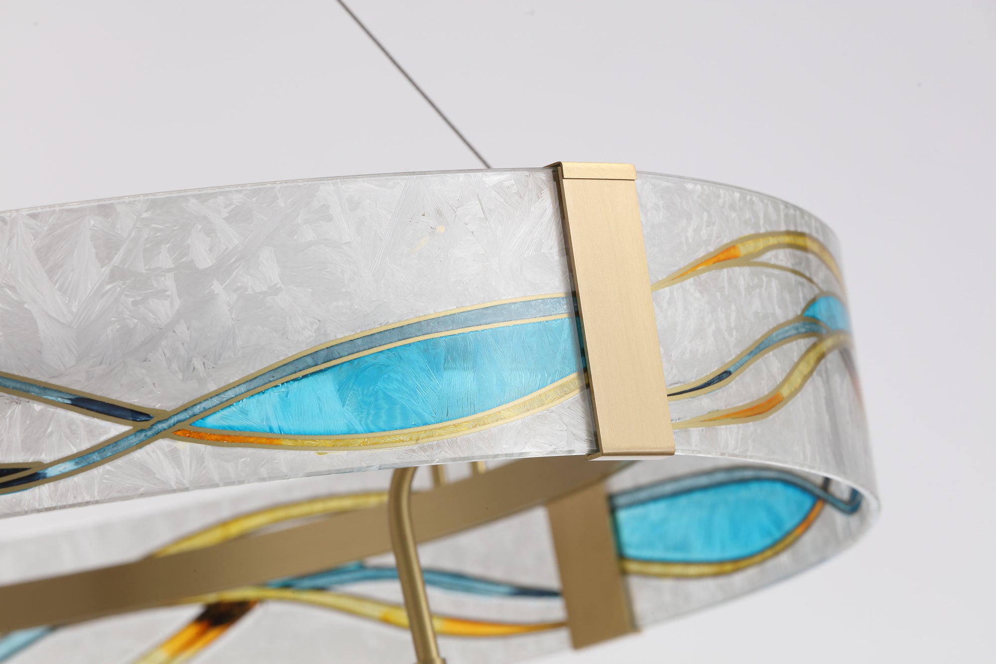 WOMO Enamel Round Brass Chandelier-WM2335