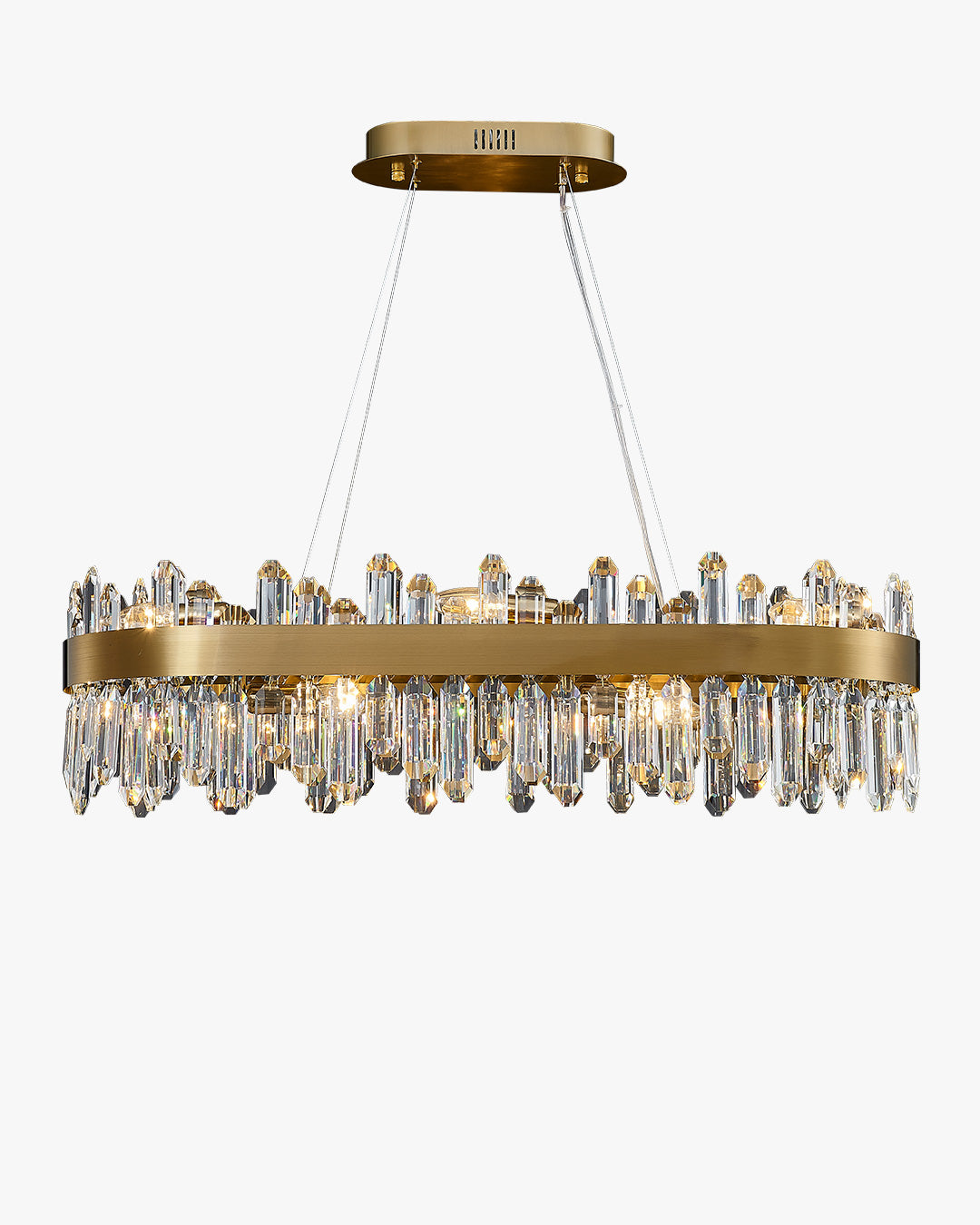 WOMO Gold Long Oval Crystal Chandelier-WM2339b