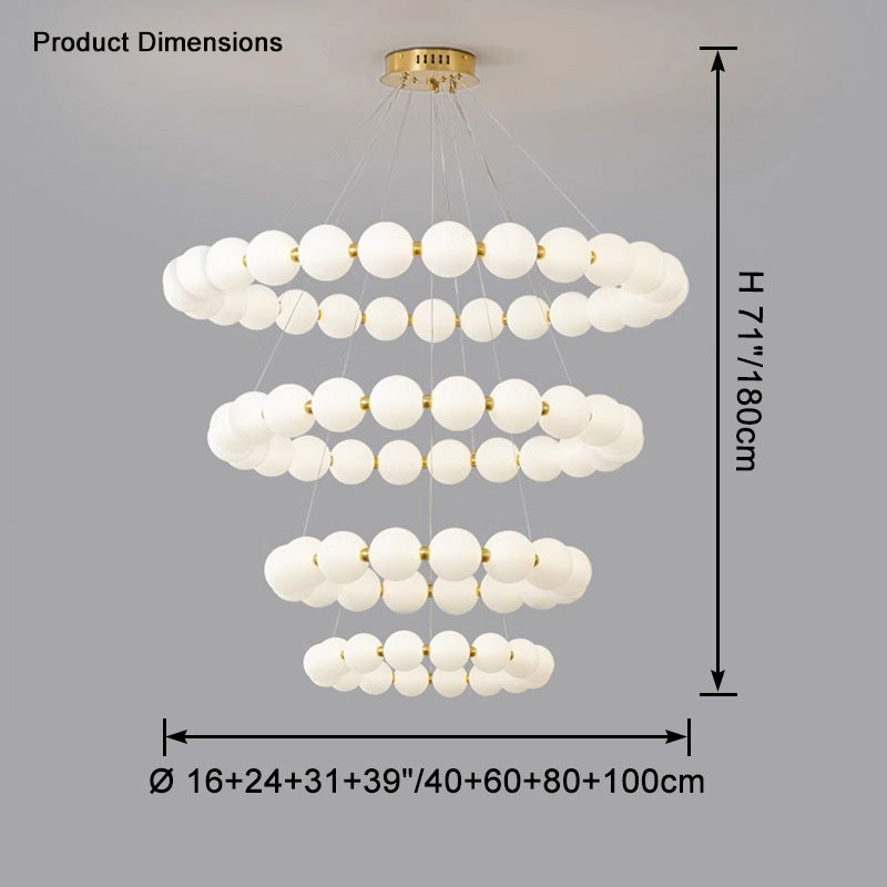 WOMO Pearl Necklace Round Chandelier-WM2344