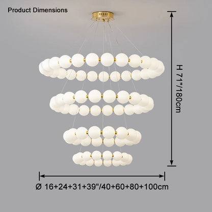 WOMO Pearl Necklace Round Chandelier-WM2344