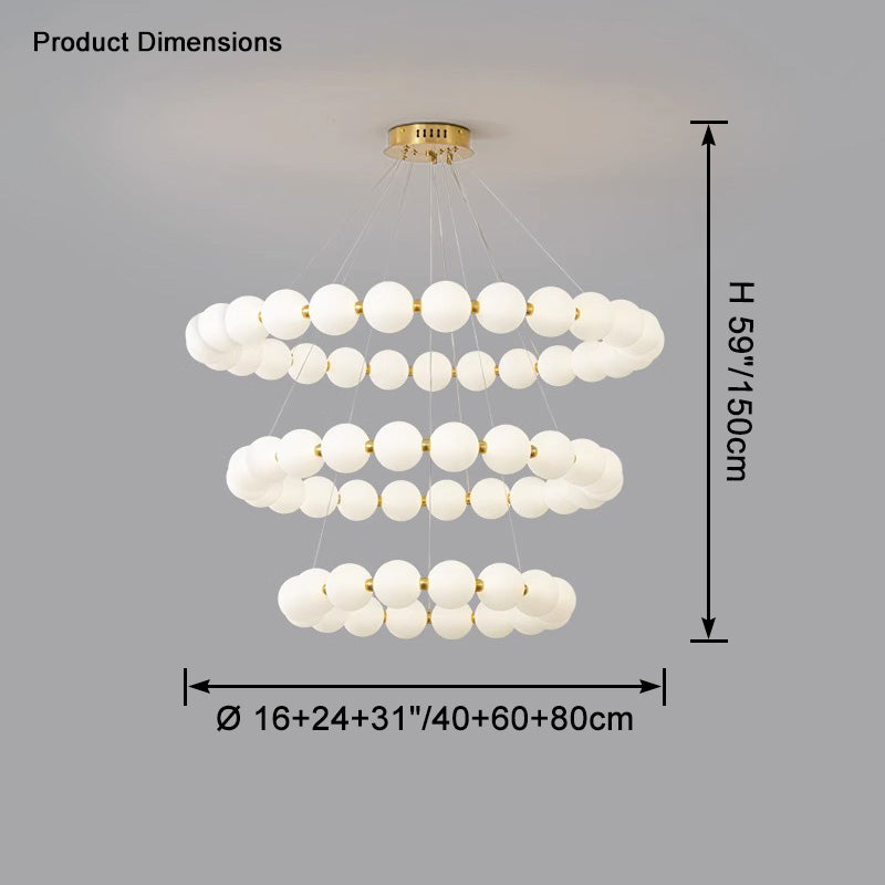 WOMO Pearl Necklace Round Chandelier-WM2344