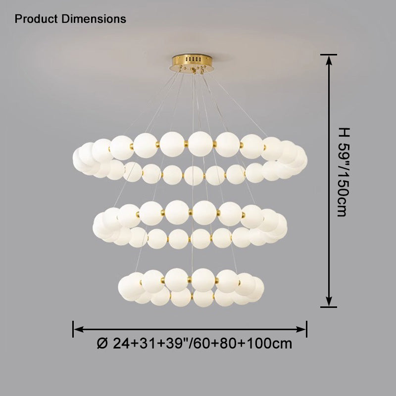 WOMO Pearl Necklace Round Chandelier-WM2344