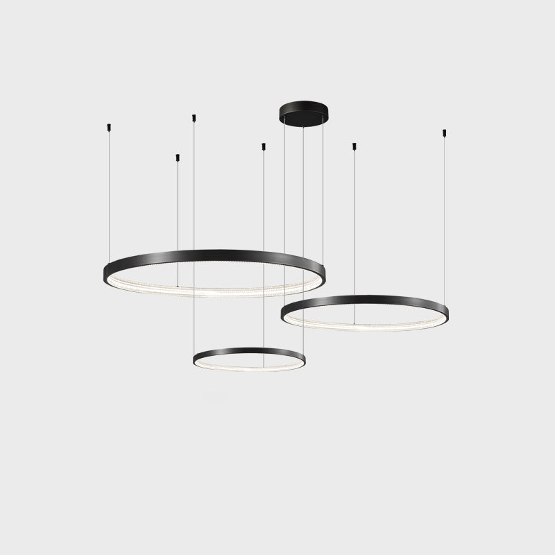 WOMO Tiered Circular Led Brass Chandelier-WM2345
