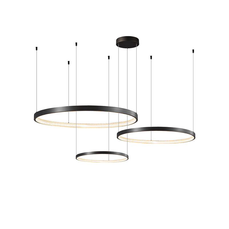 WOMO Tiered Circular Led Brass Chandelier-WM2345