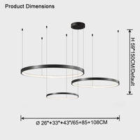 WOMO Tiered Circular Led Brass Chandelier-WM2345