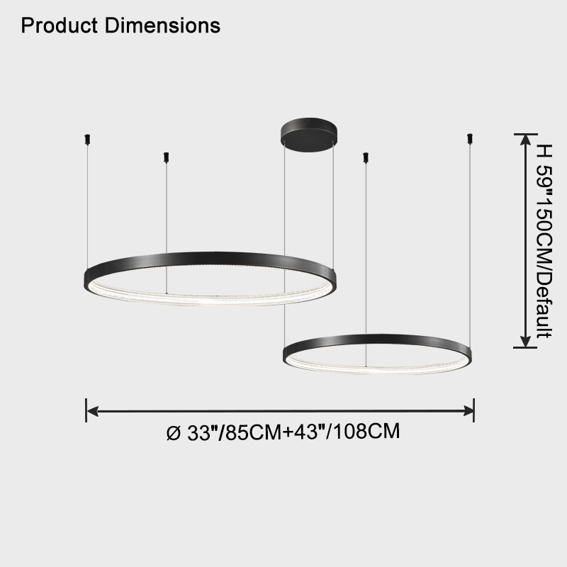 WOMO Tiered Circular Led Brass Chandelier-WM2345