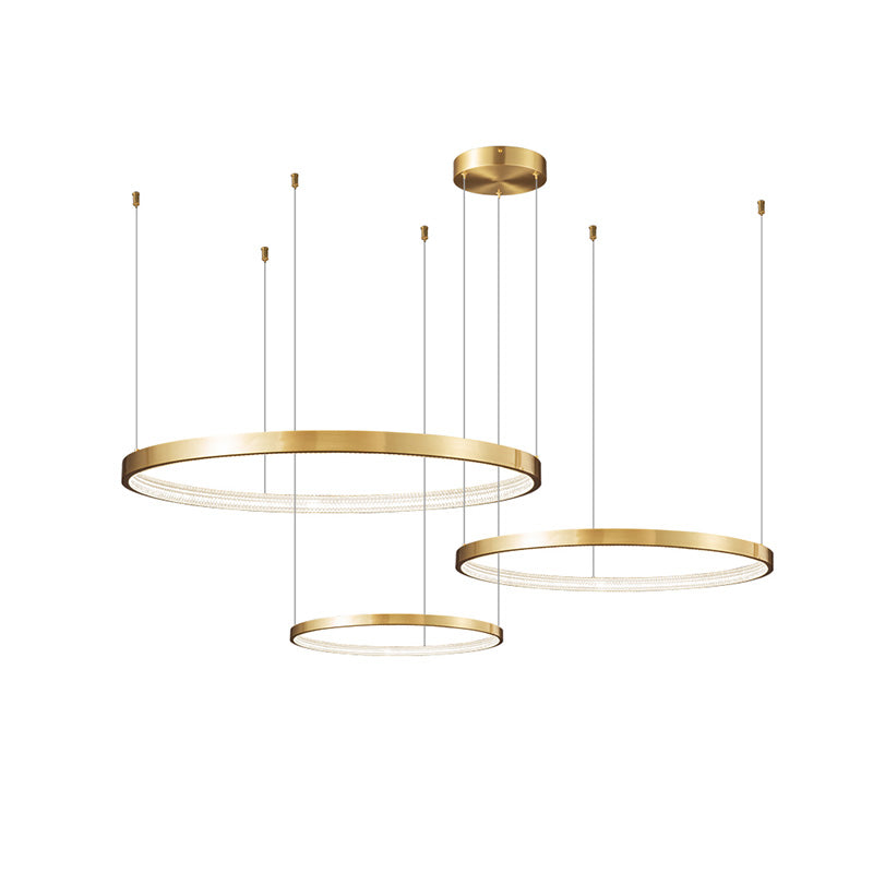 WOMO Tiered Circular Led Brass Chandelier-WM2345