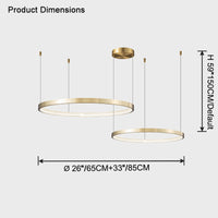WOMO Tiered Circular Led Brass Chandelier-WM2345