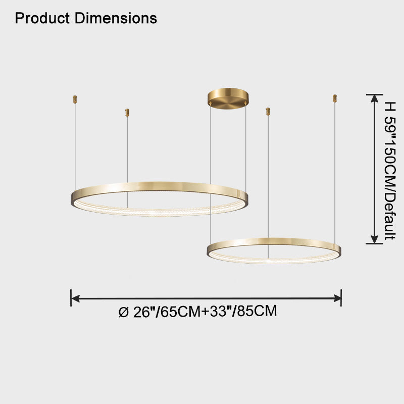WOMO Tiered Circular Led Brass Chandelier-WM2345