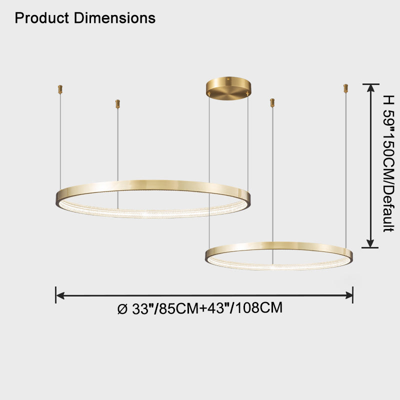 WOMO Tiered Circular Led Brass Chandelier-WM2345