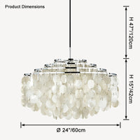 WOMO Tiered Capiz Round Chandelier-WM2346