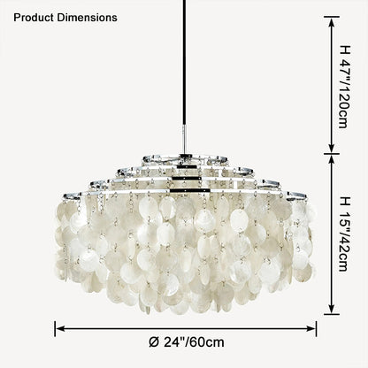 WOMO Tiered Capiz Round Chandelier-WM2346