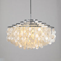 WOMO Tiered Capiz Round Chandelier-WM2346