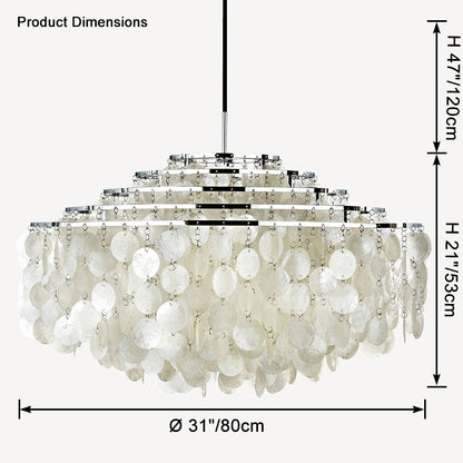 WOMO Tiered Capiz Round Chandelier-WM2346