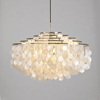 WOMO Tiered Capiz Round Chandelier-WM2346