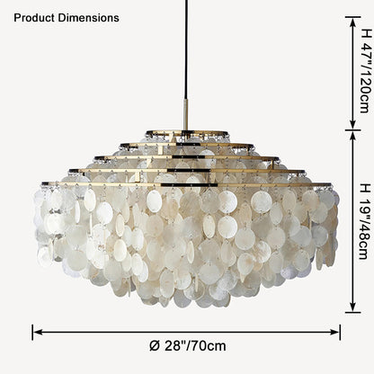 WOMO Tiered Capiz Round Chandelier-WM2346