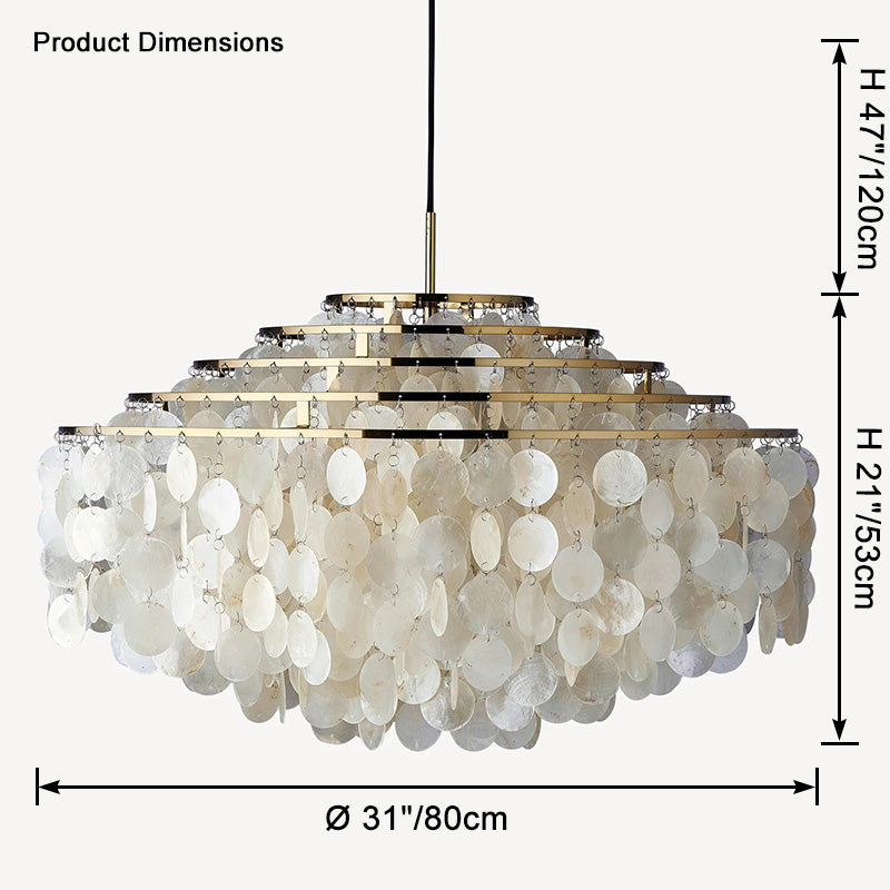 WOMO Tiered Capiz Round Chandelier-WM2346