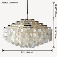WOMO Tiered Capiz Round Chandelier-WM2346