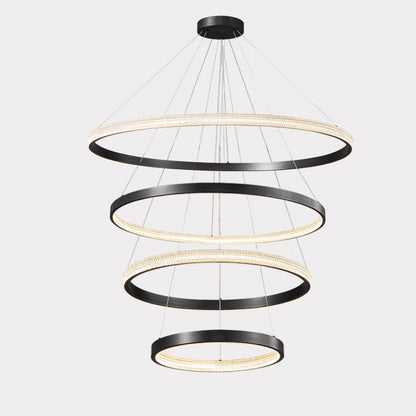 WOMO Tiered Circular Led Brass Chandelier-WM2347